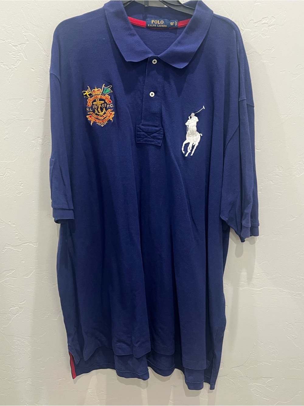 Polo Ralph Lauren Polo Shirt Mens 3XLT Navy Cotton Big Pony Logo Preppy #3 Tall